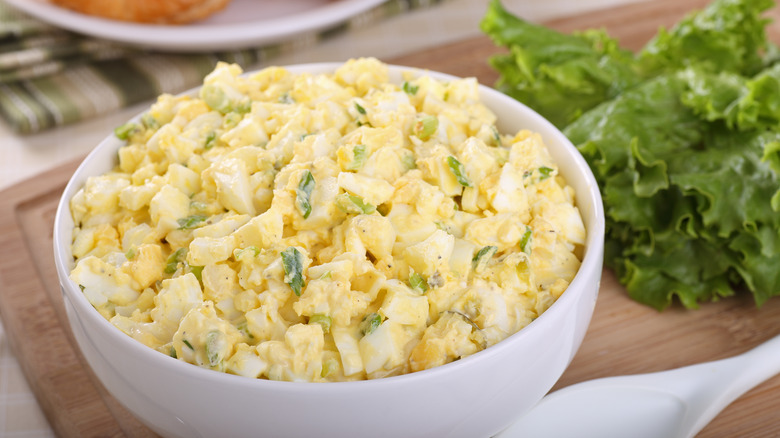 A bowl of egg salad