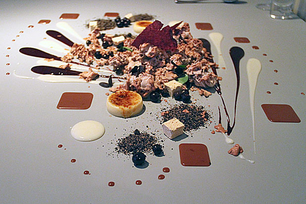 Chocolate, Blueberry, Honey, Peanut — Alinea (Chicago)