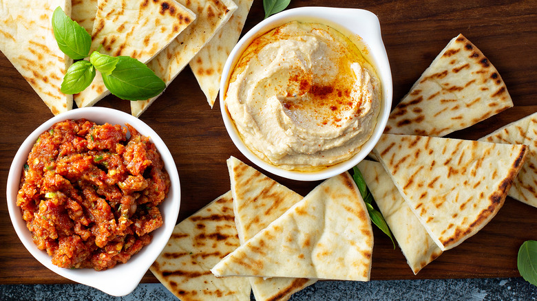 Mediterranean dips with pita