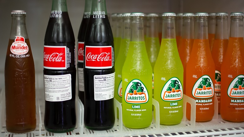 Fridge containing Mexican soda brands