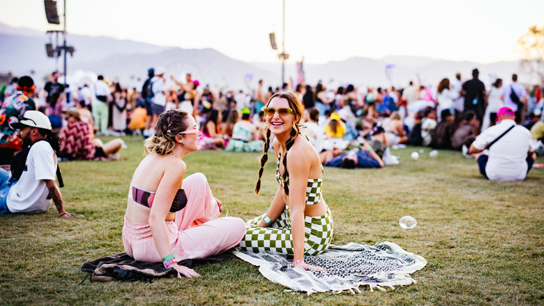 festival attendees on the grounds of Coachella 2023