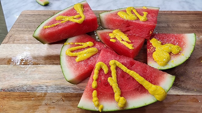 watermelon with mustard