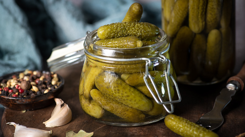 Pickles in jar