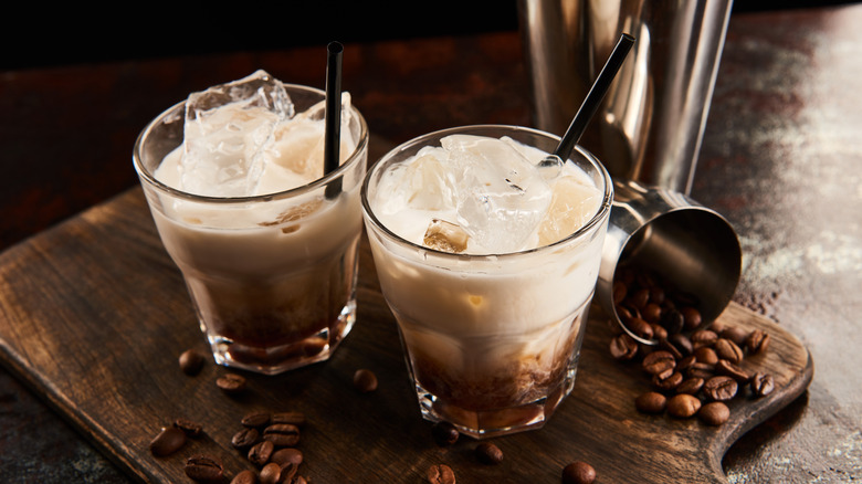 White Russian cocktails