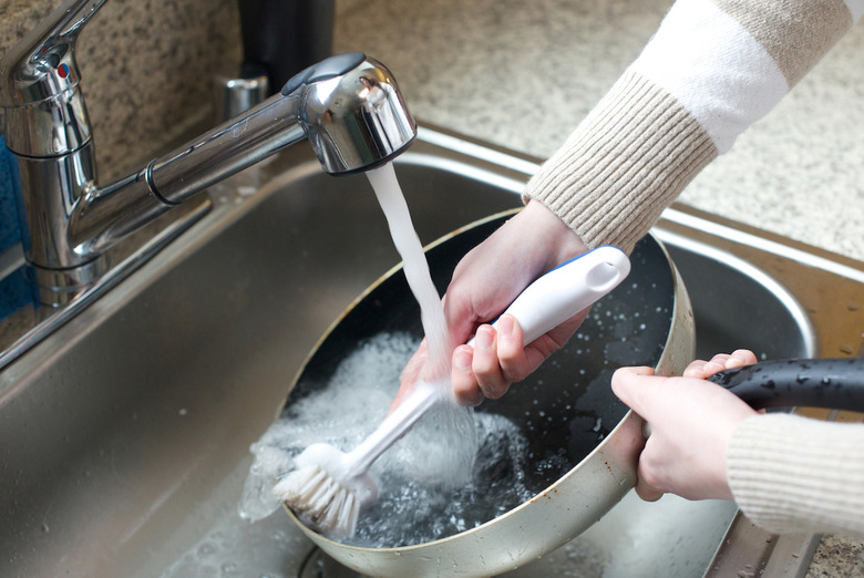 Scrub pans with baking soda too