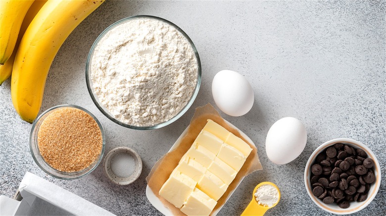 Banana bread ingredients 