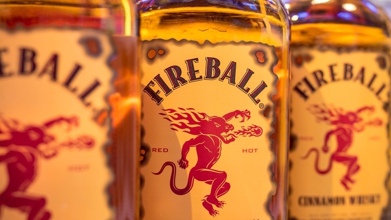 Bottles of fireball whisky