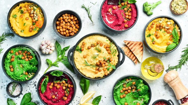 Different types of hummus