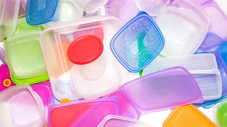 various plastic food containers