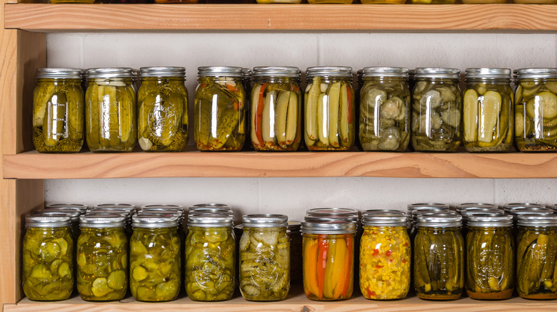 Shelves full of preserves