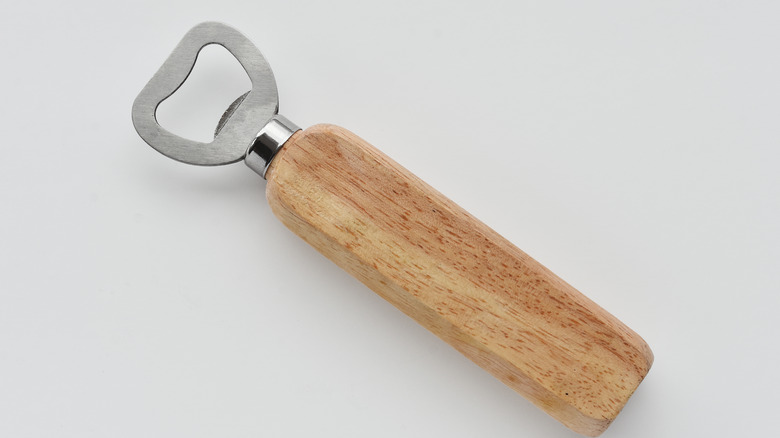 Wooden handled bottle opener