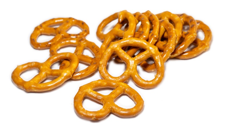 Close up of small pretzels