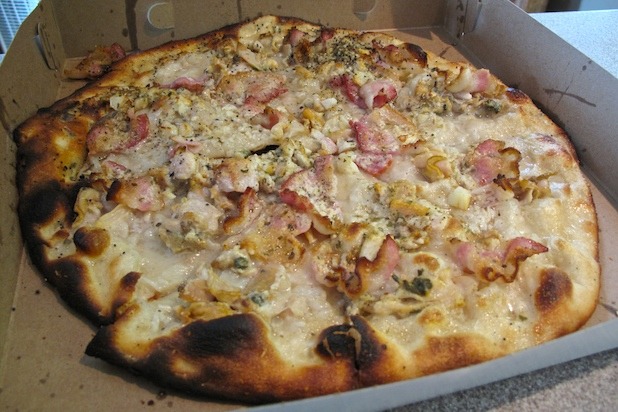 White Clam Pizza with Bacon at The Spot.