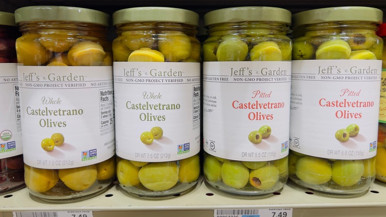 Castelvetrano olives in jars