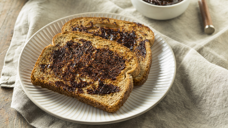 marmite spread onto toast