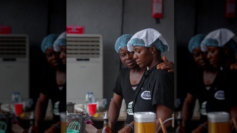 Chef Bassey cooking