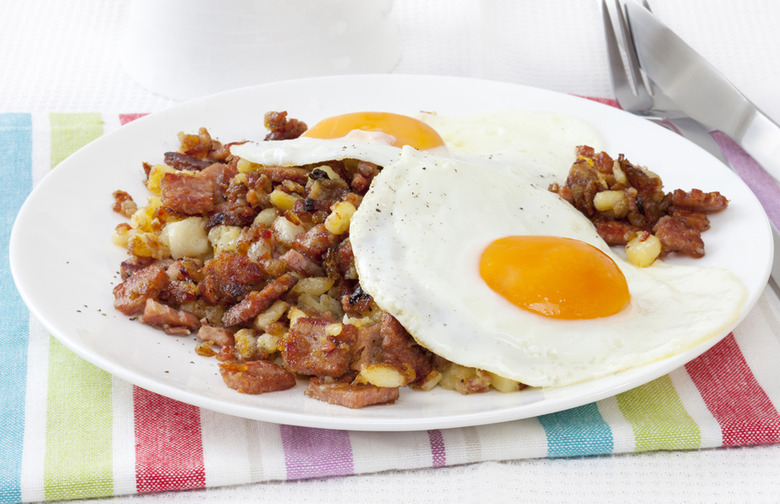 Spring Hash With Eggs Sunny Side-Up