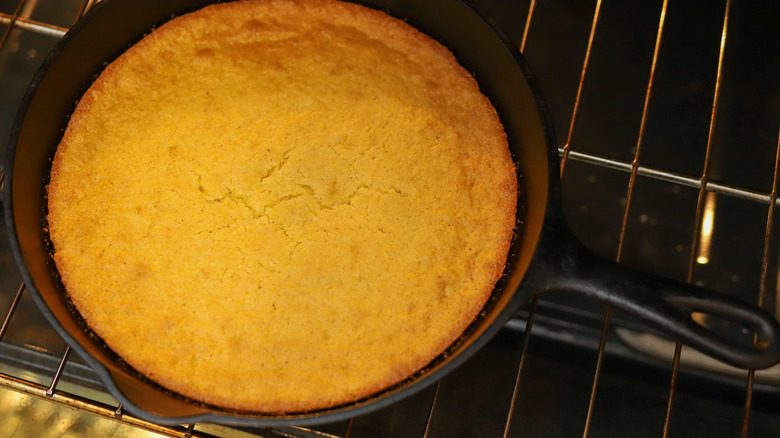 Cornbread in oven