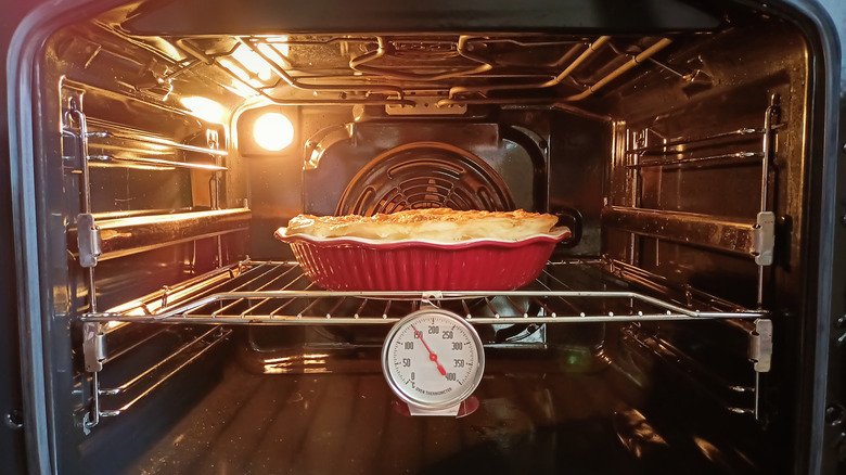 Oven thermometer in oven