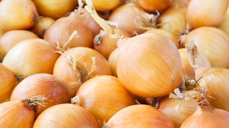 Pile of yellow onions