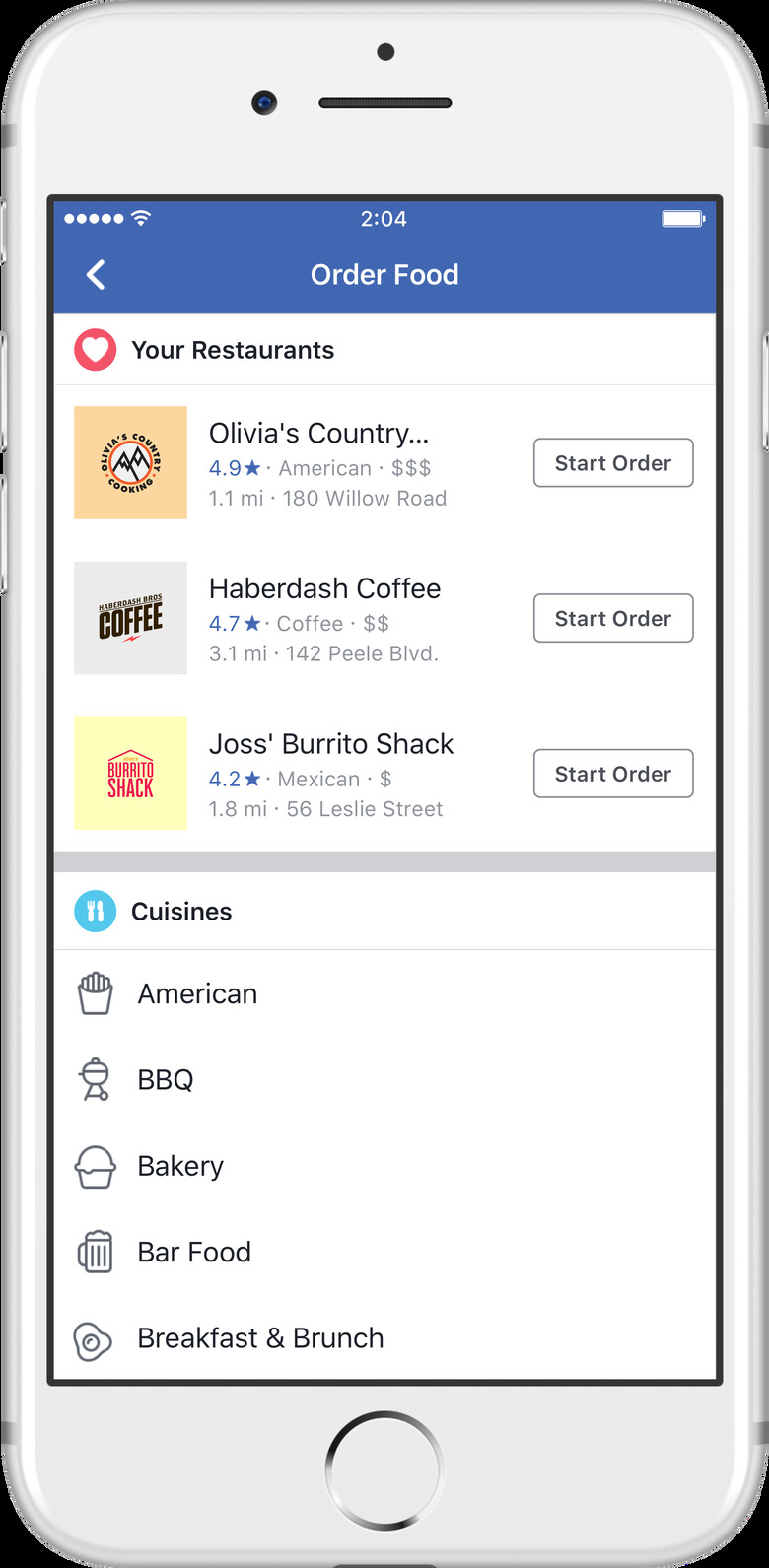 Facebook's Order Food