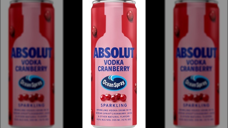 canned Absolut Ocean Spray vodka cranberry