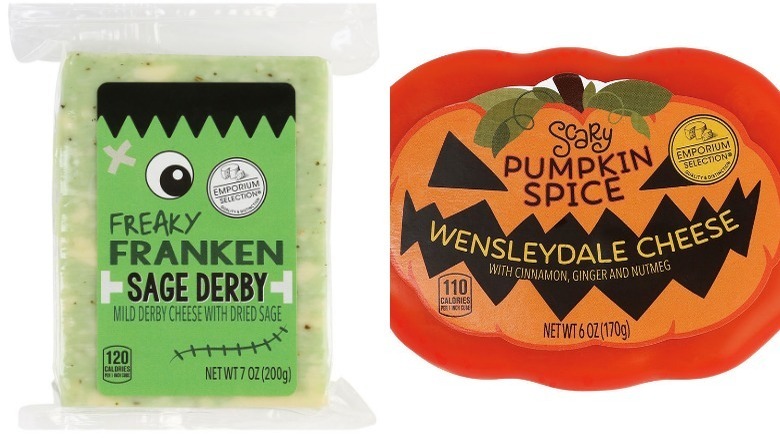 Aldi's Franken Sage and Pumpkin Spice Halloween cheeses