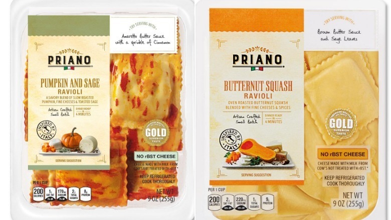 Aldi's Pumpkin and Butternut Squash raviolis