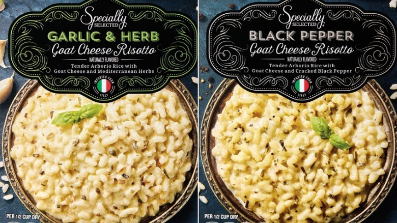 Aldi's Garlic and Herb and Black Pepper Goat Cheese Risottos