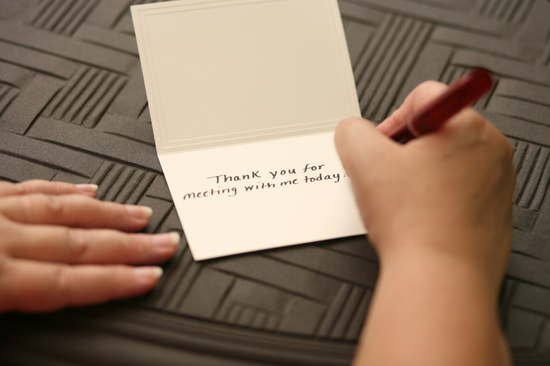 Handwrite thank you notes and greeting cards