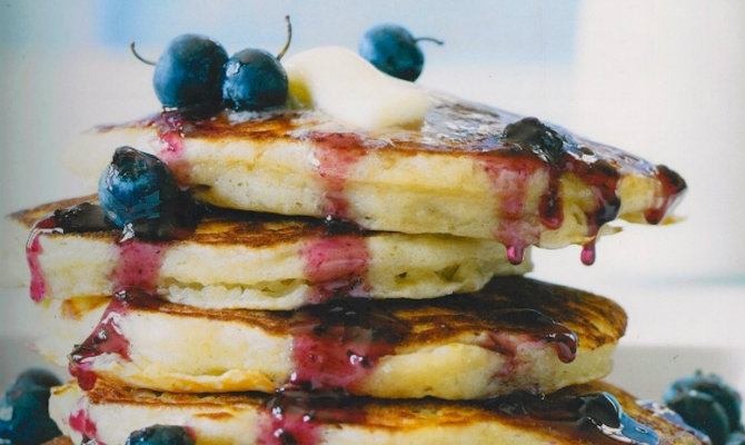 Pancakes with Blueberry Syrup