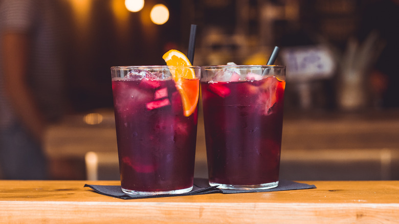 Glasses of red sangria