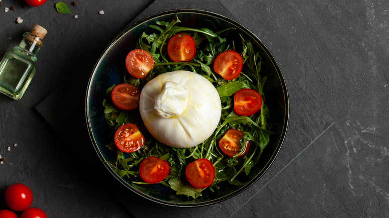 Burrata and tomato salad