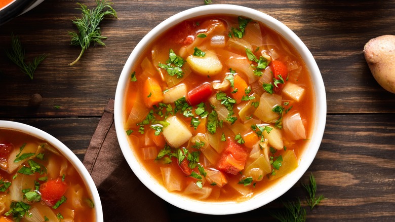 bowl of cabbage soup