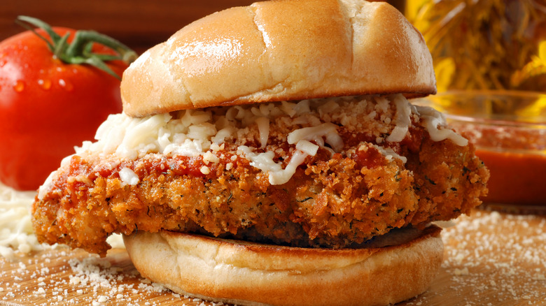 Traditional chicken Parm sandwich