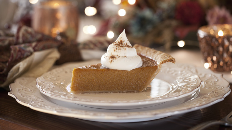 Slice of pumpkin pie