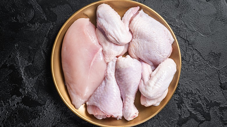 Chicken parts in a bowl