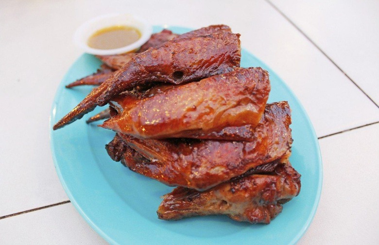 Grilled Peach Barbecue Chicken Wings