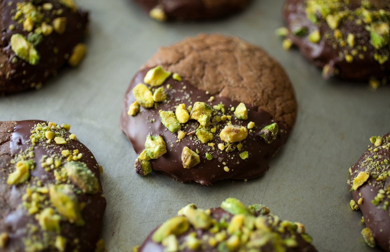 Dark Chocolate and Pistachio Chocolate Chip Cookies