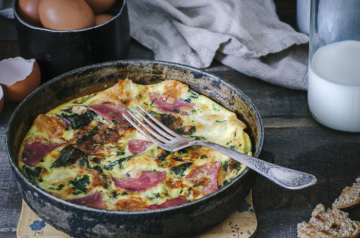 Savory: Slow-Cooker Spinach and Ham Frittata