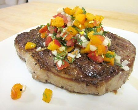 Pan-Seared Lamb Shoulder Chops with Spicy Apricot Salsa