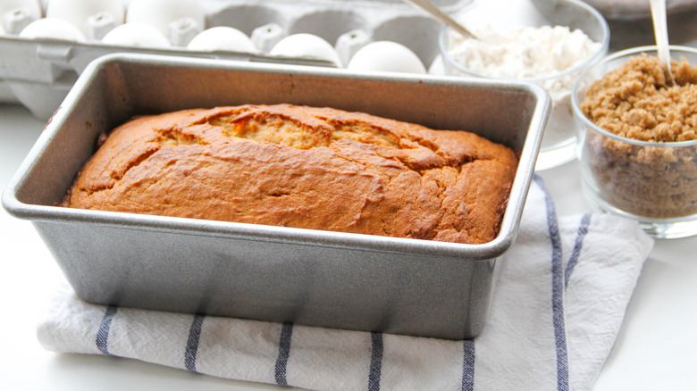 loaf of bread in loaf pan