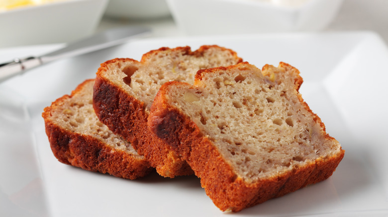 slices of quick bread served on plate