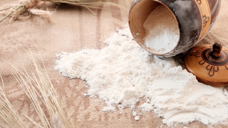 flour poured onto table