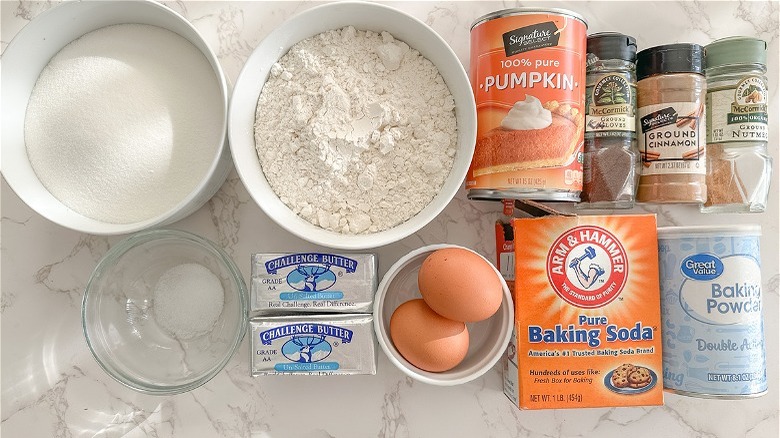 ingredients for pumpkin bread