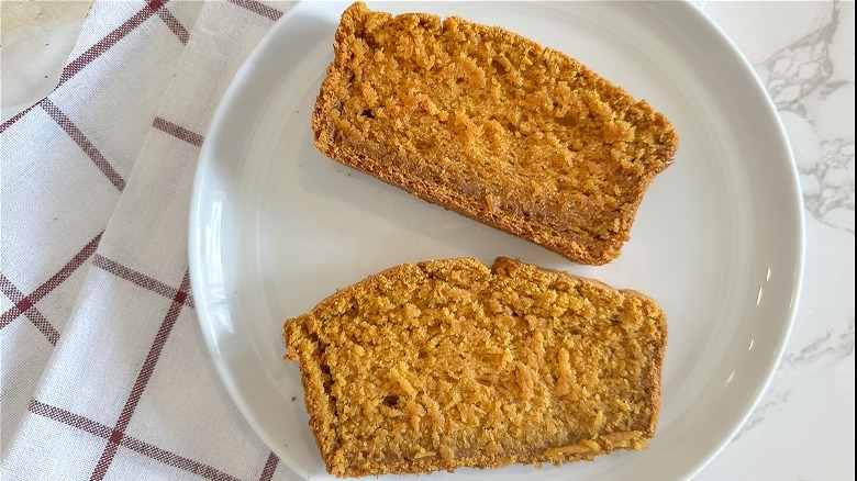 pumpkin bread on plate