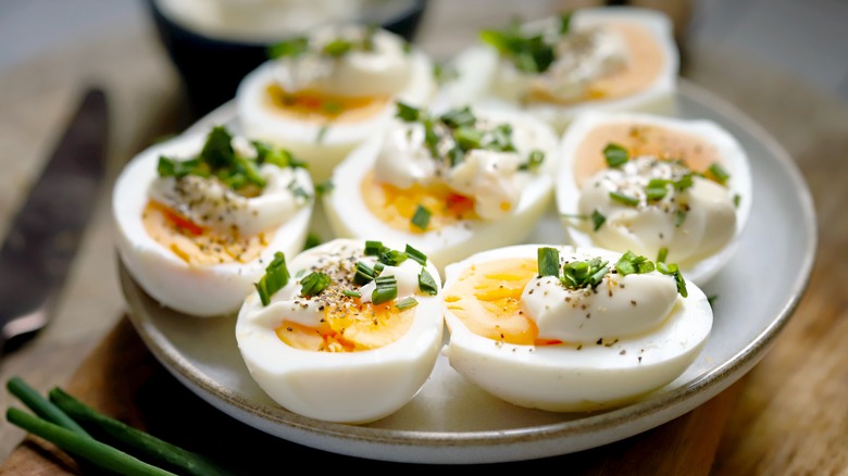 Deviled eggs on a plate