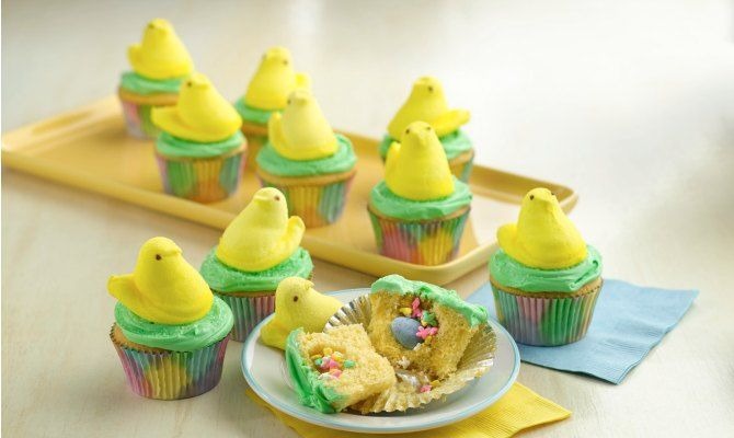 Peeps Chick Surprise-Inside Cupcakes