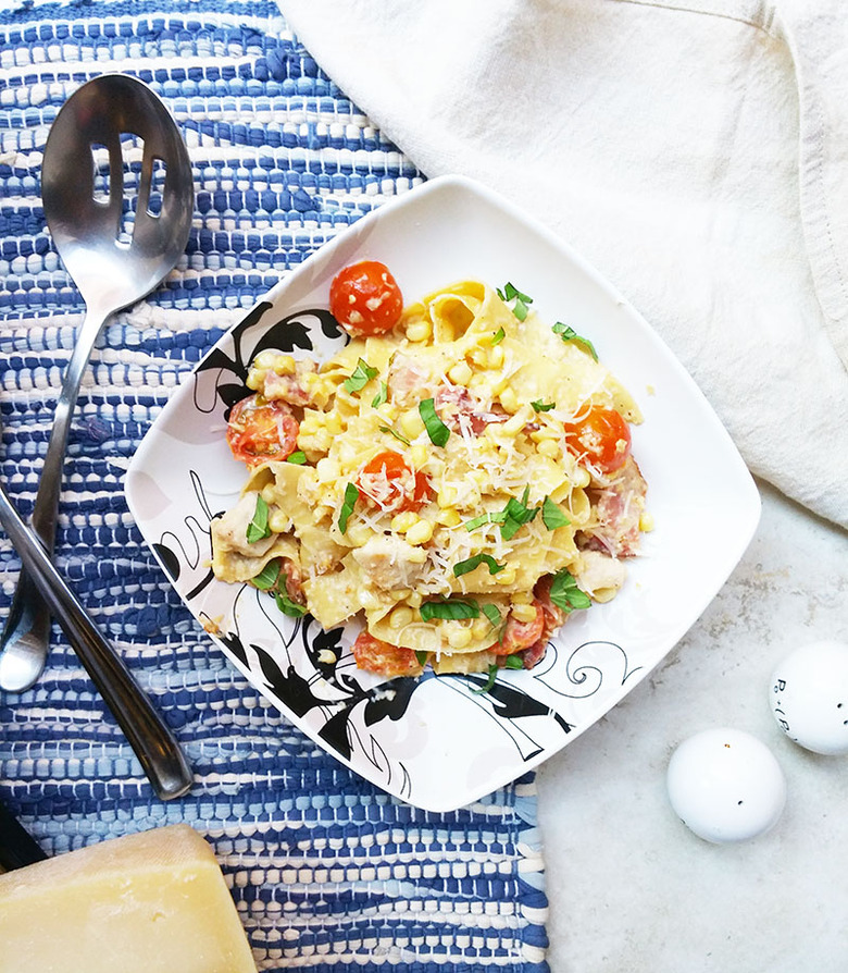 Homemade Pappardelle With Corn Pesto 