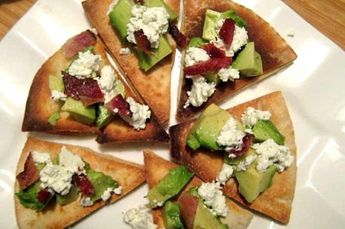 Avocado and Bacon Pita Chips